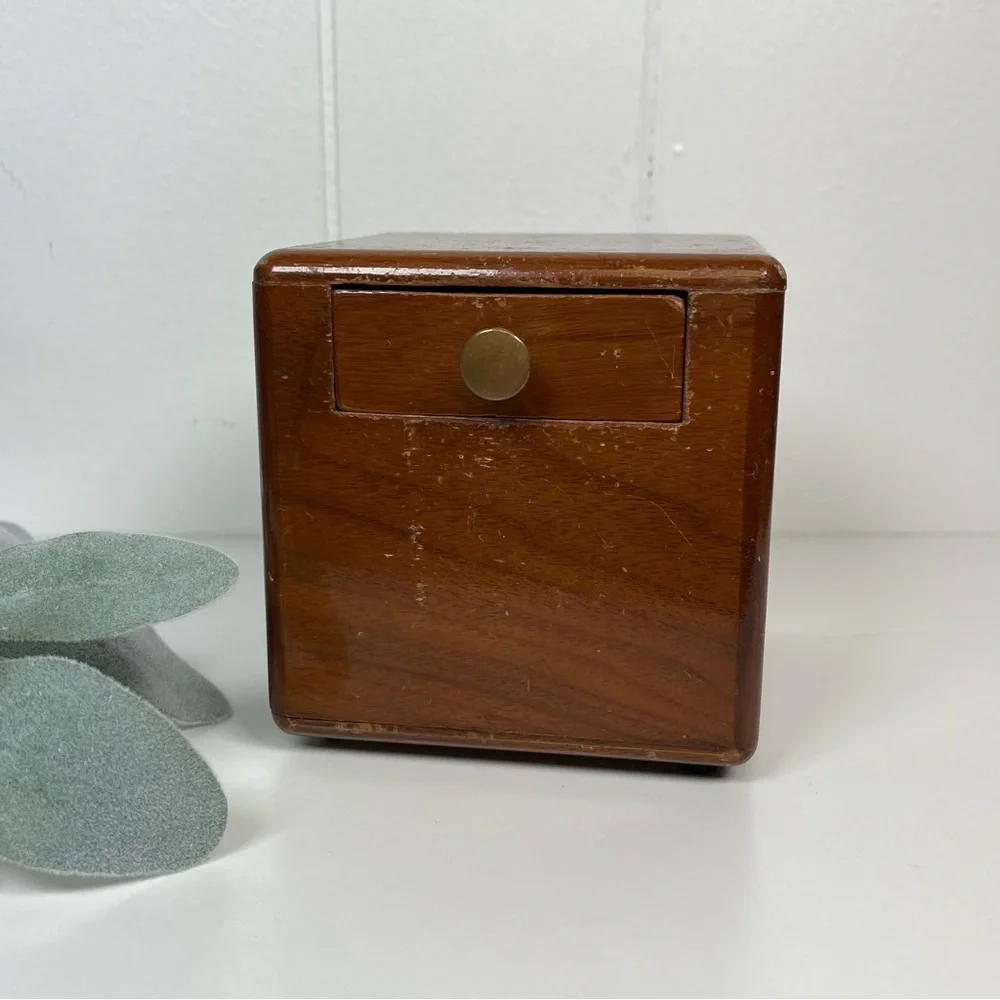 Vintage 1930's Unique Wooden Savings Bank Coin Bank Shelf Decor